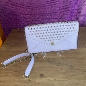 Rebecca Minkoff White Crossbody Bag with Silver Studs